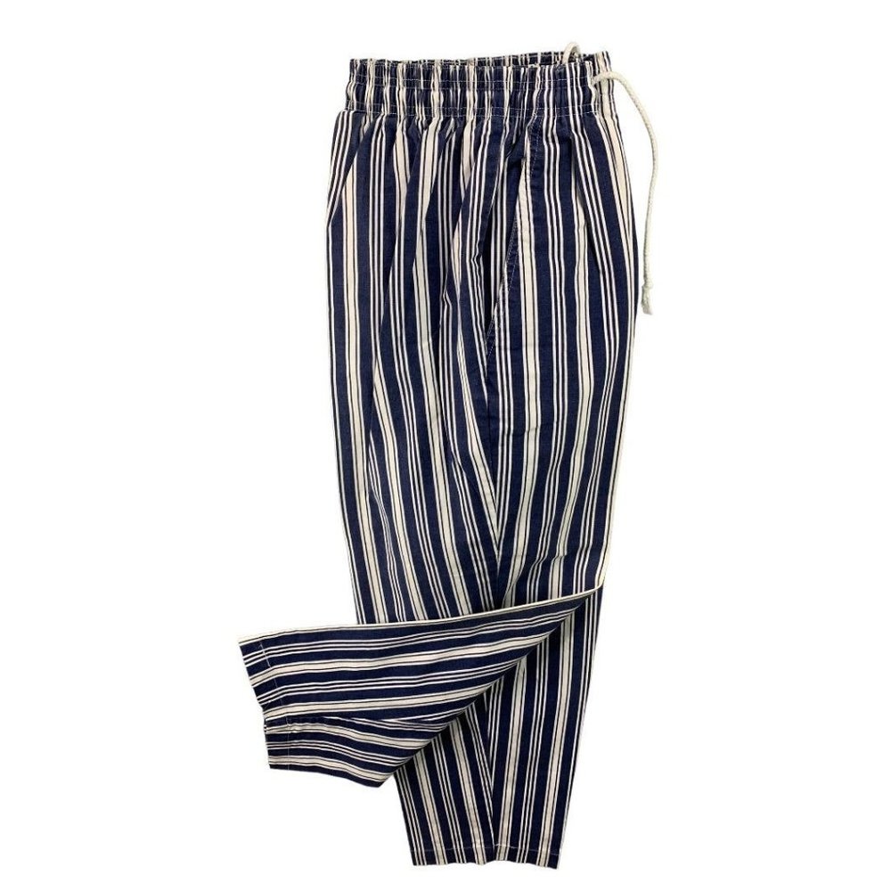 Medium Gap Women's Pull On Navy Blue White Stripe Pants Pockets Y2K